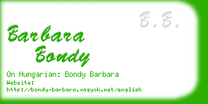 barbara bondy business card